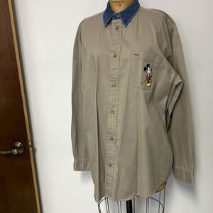Disney Cotton Mickey Embroidered Shirt